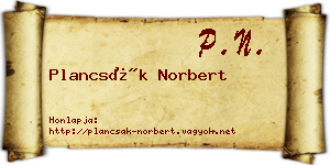 Plancsák Norbert névjegykártya